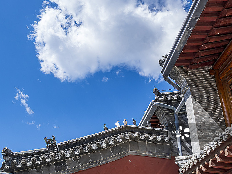 山西五台山黛螺顶禅院风景图片素材