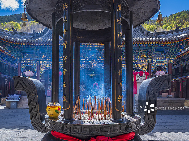 山西五台山普化寺禅院风景图片素材