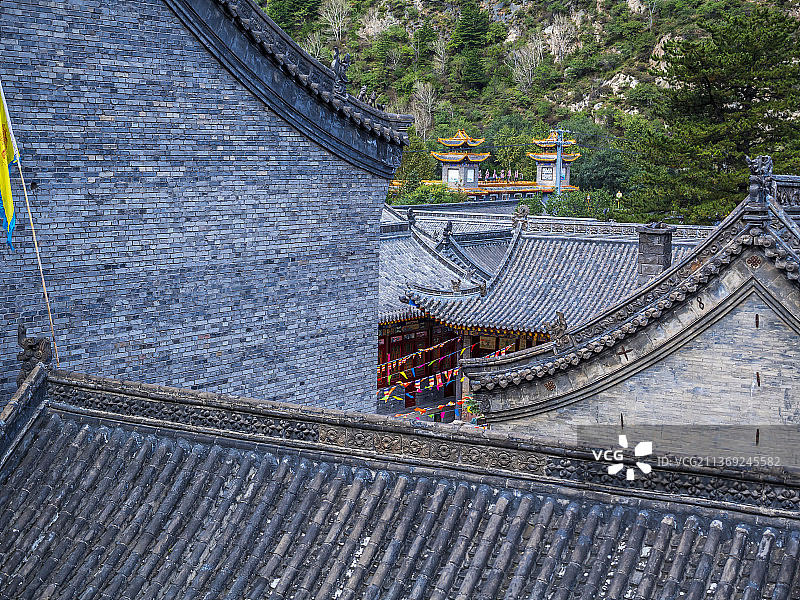 山西五台山普化寺禅院风景图片素材