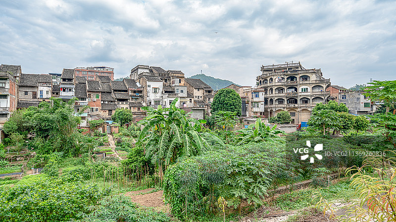 中国梅州市茶阳镇骑楼建筑图片素材