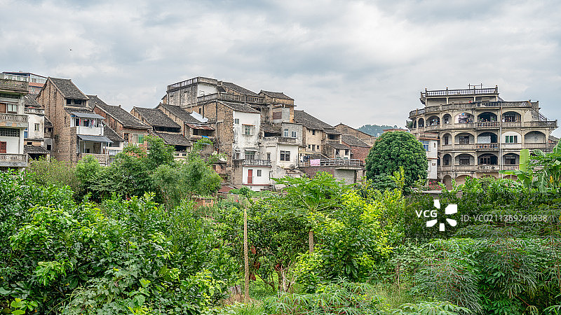 中国梅州市茶阳镇骑楼建筑图片素材