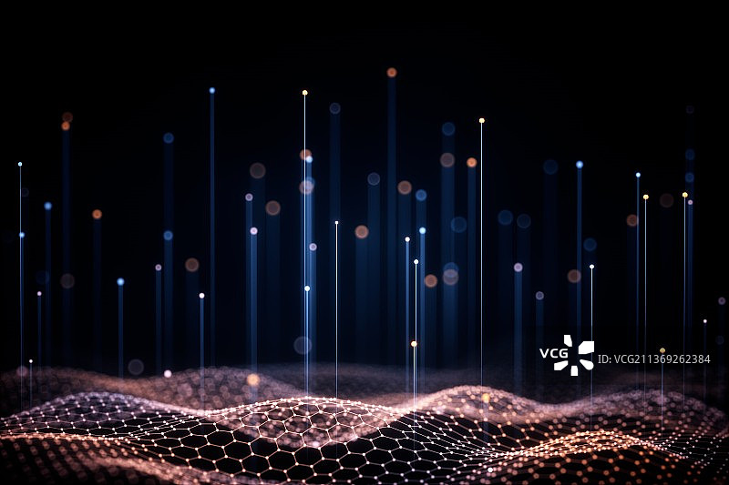 3D渲染的科幻粒子背景图片素材