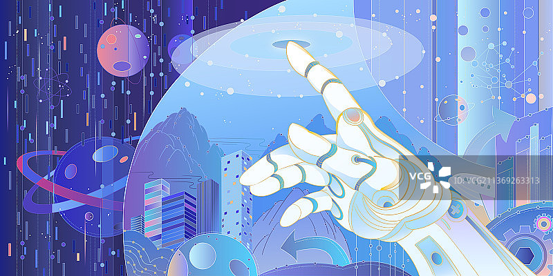 元宇宙未来科技创意插画图片素材