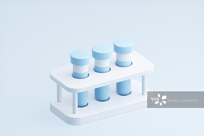 3D渲染的卡通试管图片素材