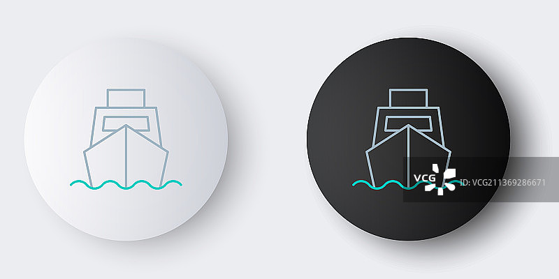 线性货船与箱子送货服务图标图片素材