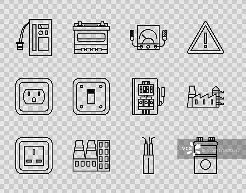 电源插座、汽车电池和安培图片素材