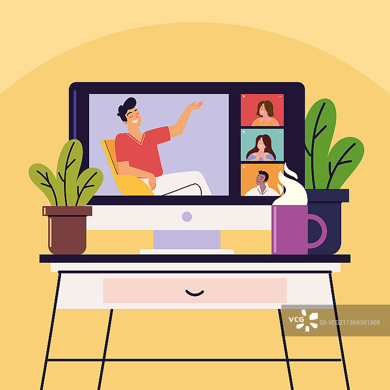 虚拟会议互联网图片素材