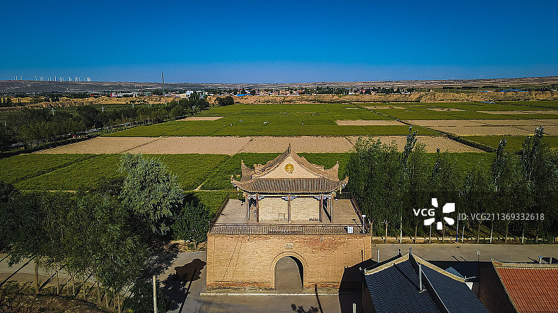 航拍宁夏海原西安州古城图片素材