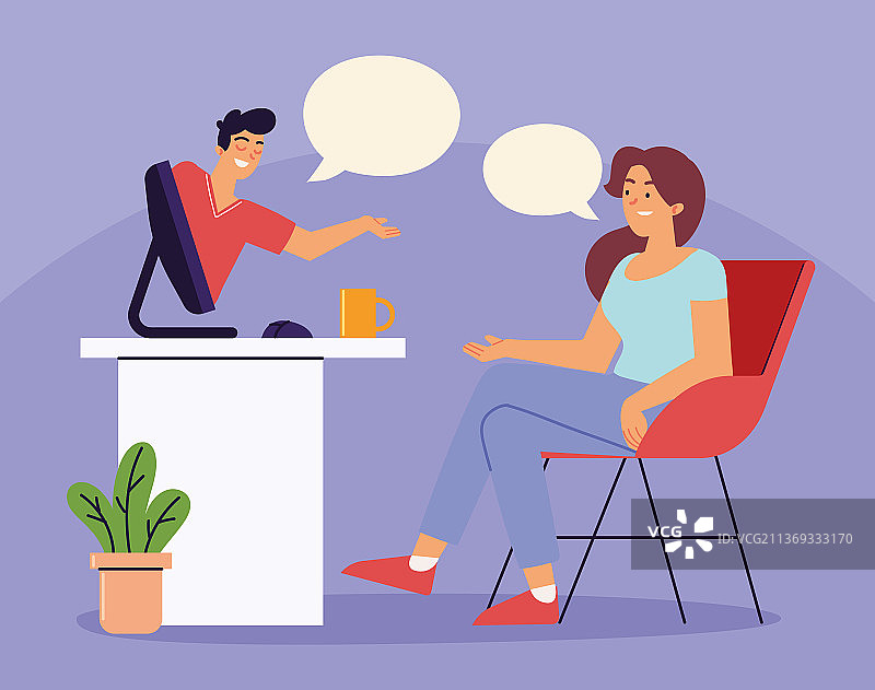 女人和男人正在视频通话图片素材