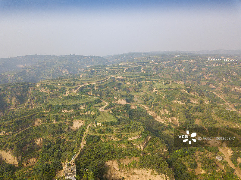 河南省巩义市丘陵地带航拍图片素材