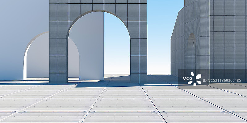 3D现代几何空间背景图片素材