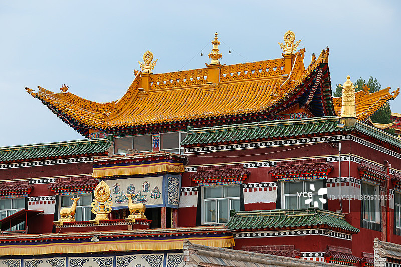 甘南合作寺米拉日巴佛阁建筑外部图片素材