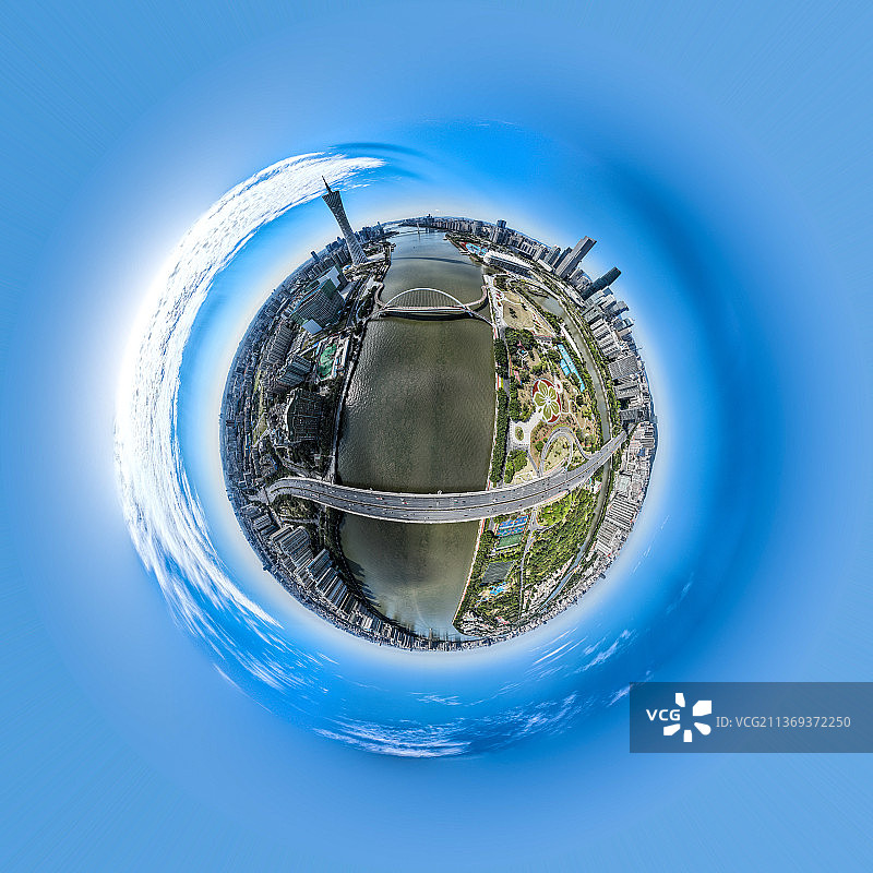 航拍广州珠江两岸全景图图片素材