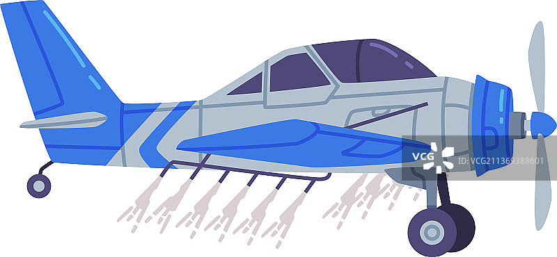 用于空中作业的农用螺旋桨飞机图片素材