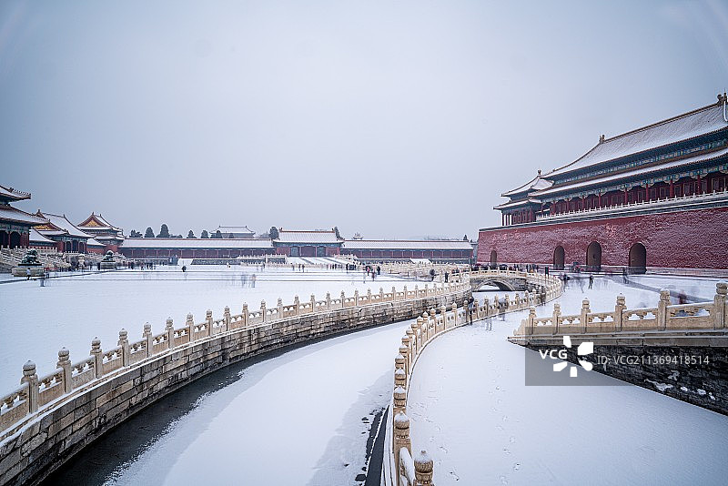 金水桥雪景图片素材