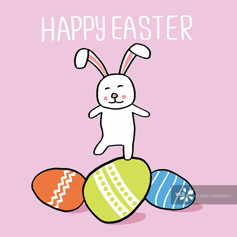 复活节兔子与彩蛋图片素材
