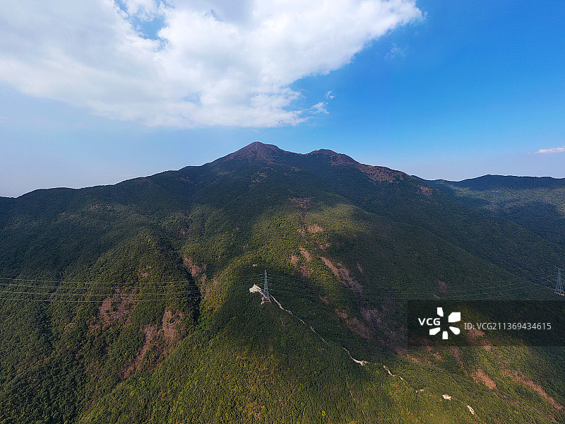 广东省惠州市惠阳区新圩镇白云嶂市级自然保护区盘古庙航拍图片素材