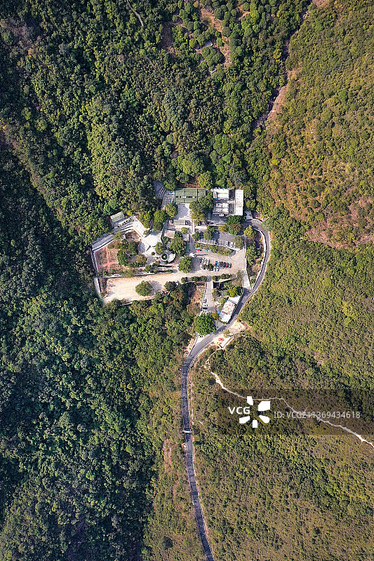 广东省惠州市惠阳区新圩镇白云嶂市级自然保护区盘古庙航拍图片素材