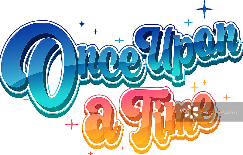 卡通风格的很久以前文字图片素材