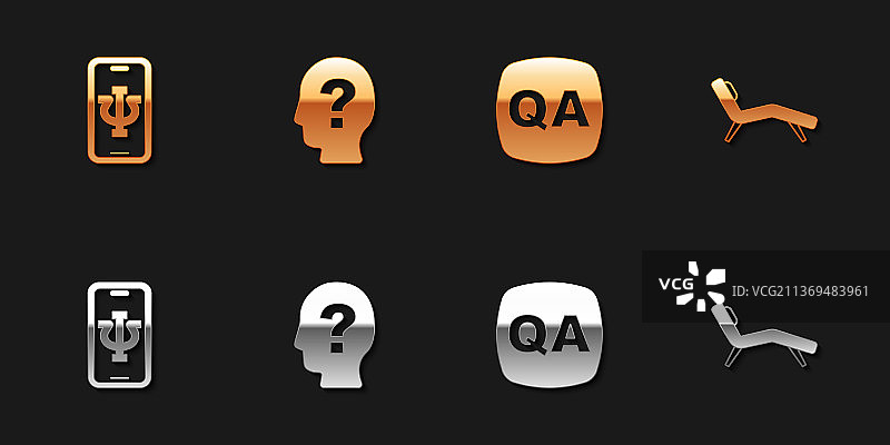 心理学家在线咨询头部问号套装图片素材