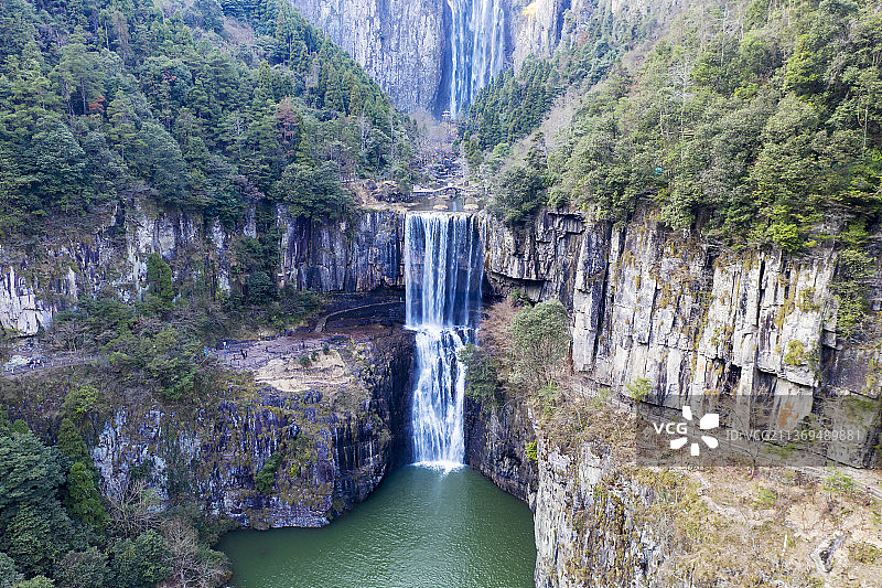 浙江省温州市文成县百丈漈景区航拍图片素材