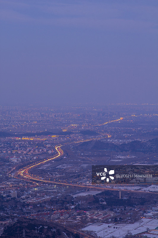 俯瞰北京夜景图片素材