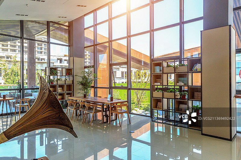 现代室内空间读书角落图片素材