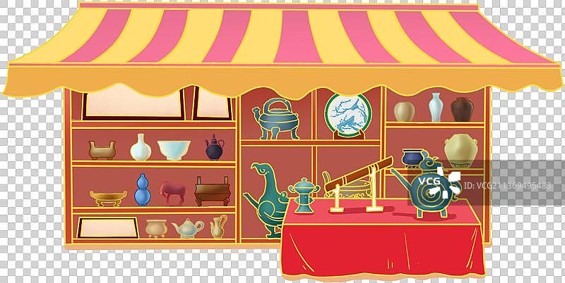 国潮帐篷地摊图片素材