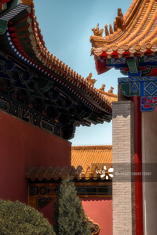 古代建筑部分特写图片素材