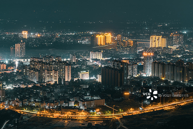 广西桂平城市夜景图片素材