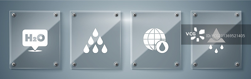 可回收清洁概念：水滴中的地球图片素材