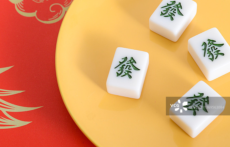 麻将 發字牌图片素材