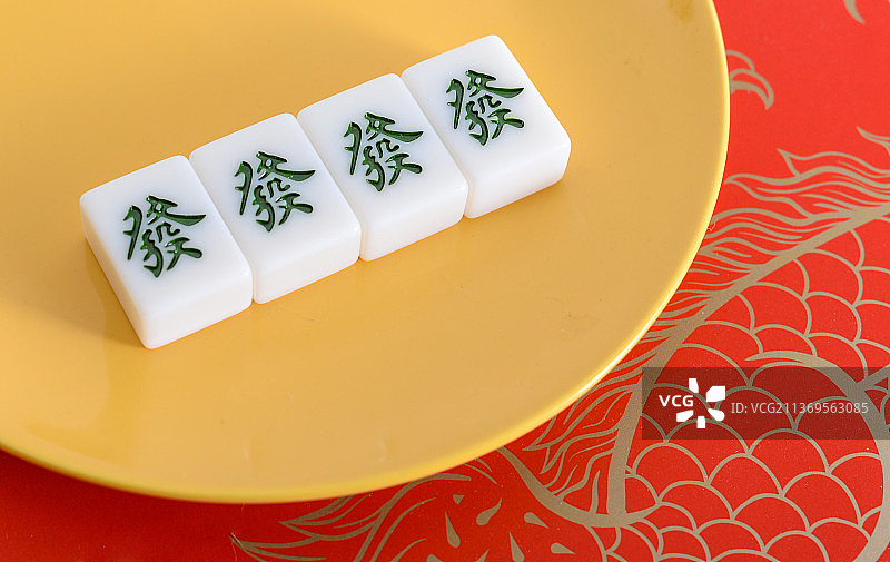 麻将 發字牌图片素材