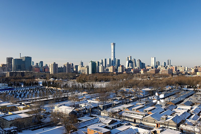 北京雪景城市风光图片素材