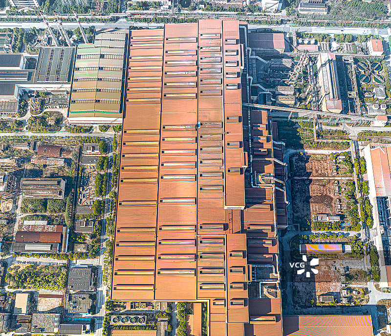 上海宝山钢铁产业结构调整：宝钢不锈钢老厂房工业遗存图片素材