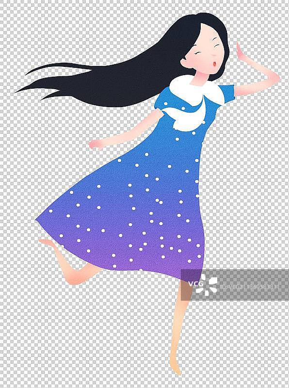 奔跑的美少女图片素材