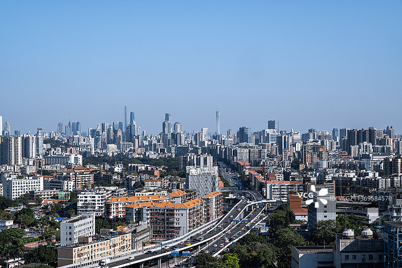 广东省广州市广州地标与高架桥图片素材
