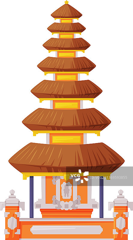 巴厘岛传统乌伦寺宝塔图片素材