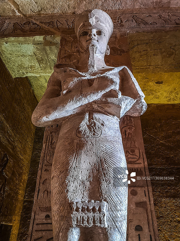 埃及阿布辛贝神庙内部影像图片素材
