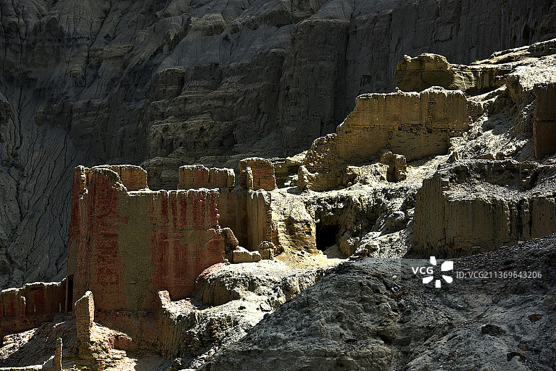 中国西藏扎达土林象泉河古格王朝图片素材