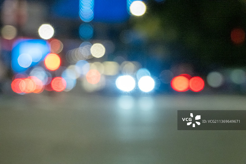 上海新天地夜景光斑图片素材