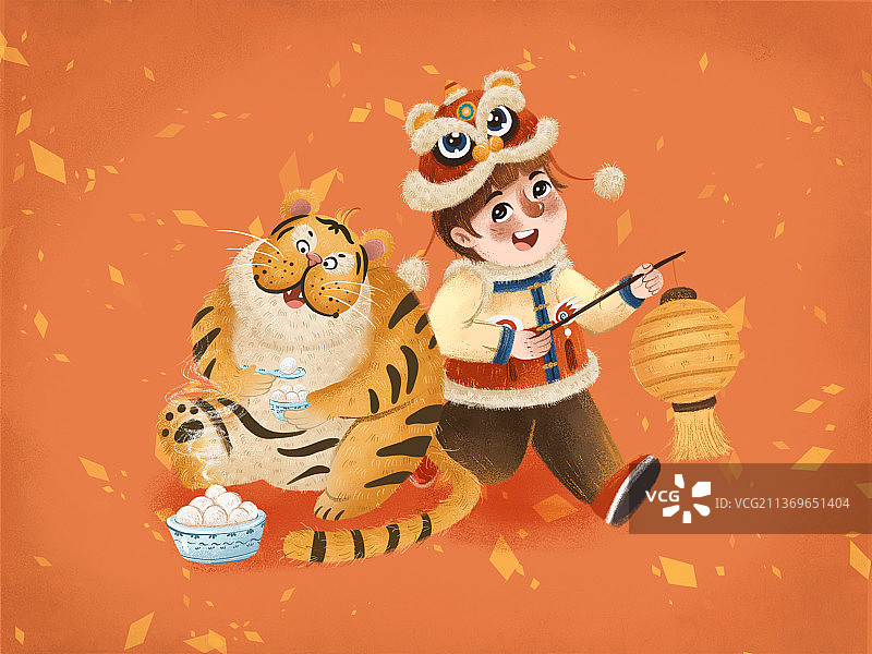 虎年新年插画图片素材