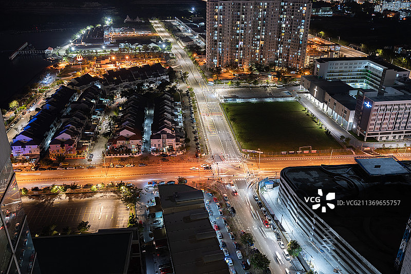 马来西亚槟榔屿槟城夜景图片素材