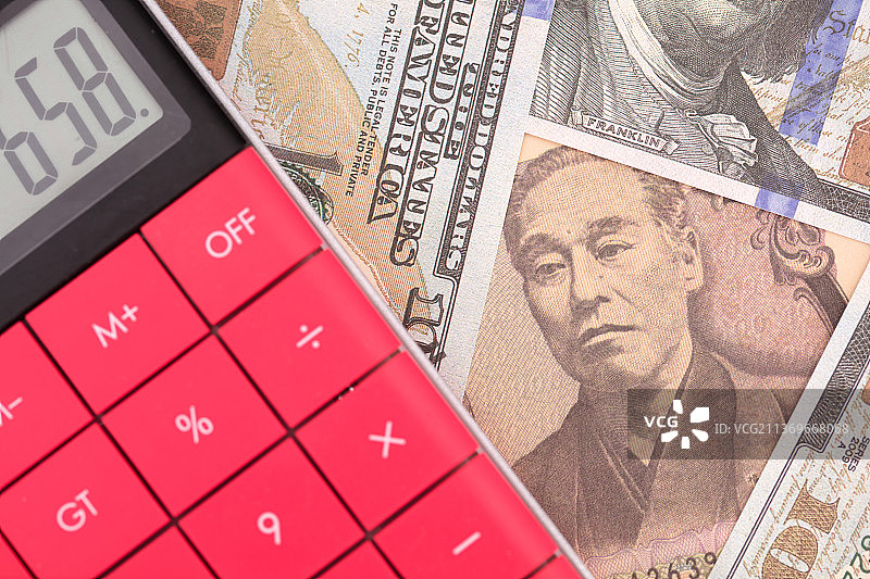 美元货币和日元货币之间的国际汇率概念图片素材