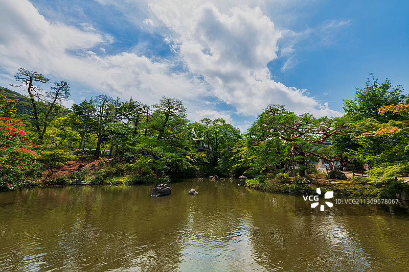 日本京都圆山公园夏季户外风光图片素材
