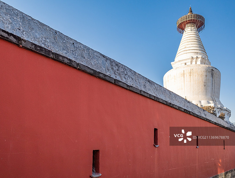 北京市白塔寺园林古建筑图片素材