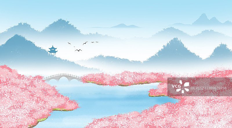 樱花烂漫图片素材