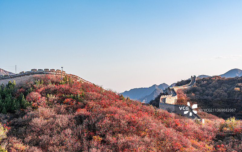 北京八达岭红叶岭长城风景图片素材
