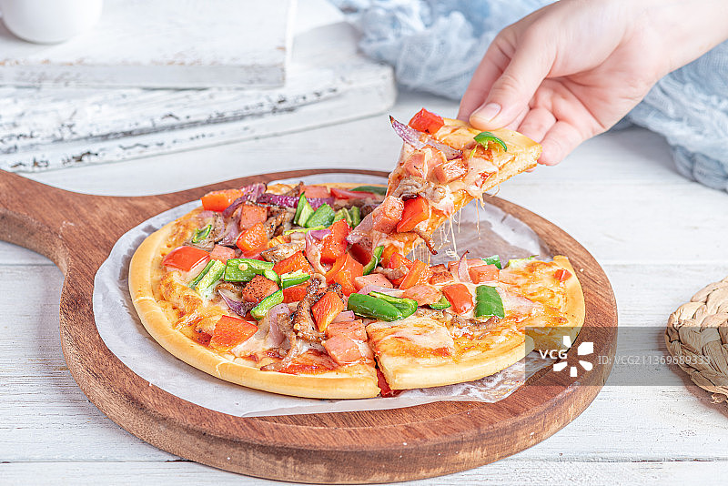 牛肉火腿披萨图片素材