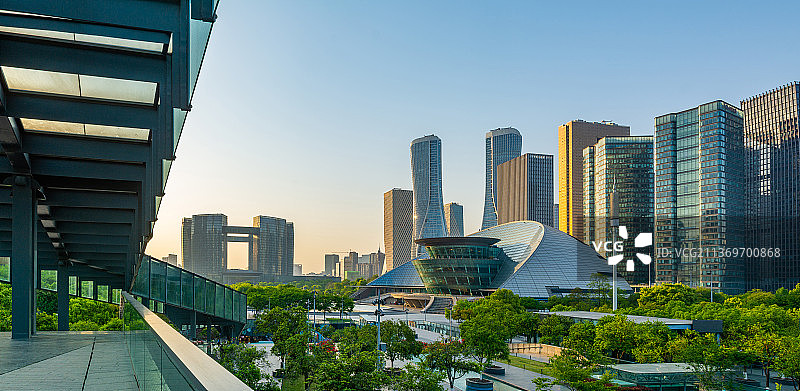 杭州钱江新城城市阳台 浙江杭州建筑风光 城市建筑景观 都市地标建筑图片素材